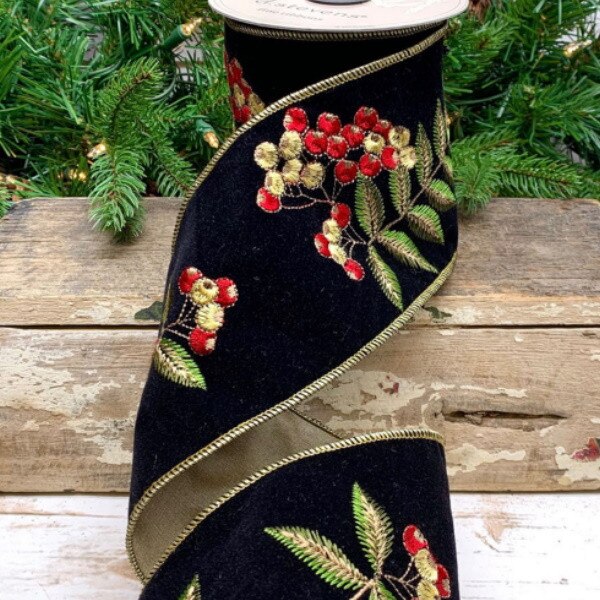 Embroider Berries Velvet